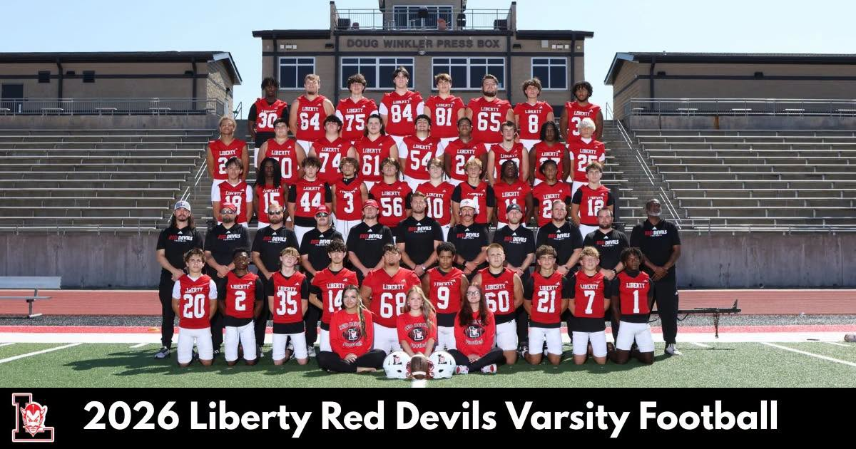 2026 Liberty Red Devils varsity football team and coaching staff